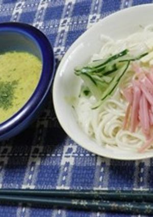 ツナカレースープのつけ麺（冷麦）-レシピのメイン写真
