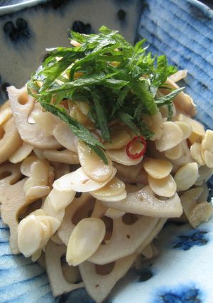 アーモンドとレンコンのキンピラ大葉風味-レシピのメイン写真