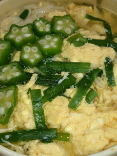 ニラとオクラのかき玉にゅうめん-レシピのメイン写真