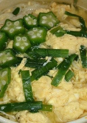 ニラとオクラのかき玉にゅうめん-レシピのメイン写真