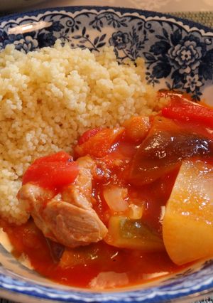鶏肉のトマト煮込みクスクス添え-レシピのメイン写真