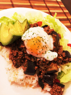 ナスと挽肉のカフェ風★どんぶり-レシピのメイン写真
