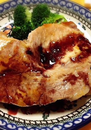 豚ロースステーキのブルーベリーソースがけ-レシピのメイン写真