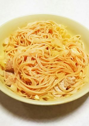 豚肉キャベツケチャップパスタ-レシピのメイン写真