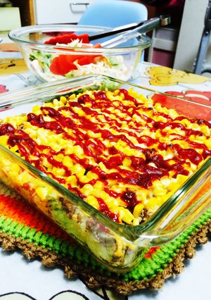ジャガイモ豚挽肉コーンのミルフィーユ焼-レシピのメイン写真