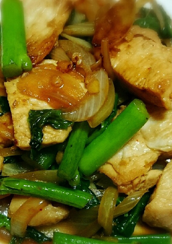 つるむらさきと鶏むね肉の中華炒め-レシピのメイン写真