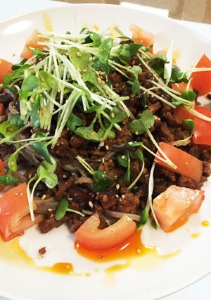 椎茸入り肉味噌の冷やしそば-レシピのメイン写真