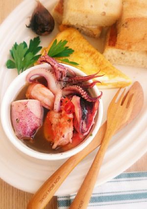 朝食にオイル美容✾海老イカのアヒージョ風-レシピのメイン写真