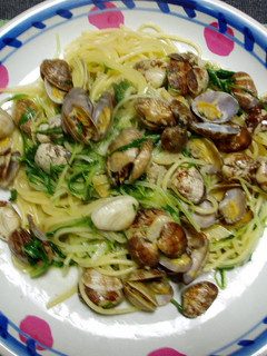超自己流あさりのパスタ(水菜入り)-レシピのメイン写真