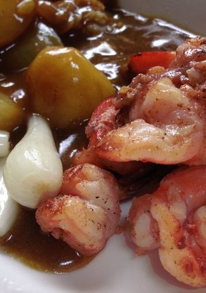 カレーライスのハワイアンなエビ添え-レシピのメイン写真