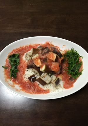 トマトのすりおろし素麺-レシピのメイン写真