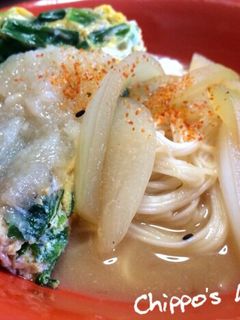 ニラ玉リメイク!玉ねぎにゅうめん-レシピのメイン写真