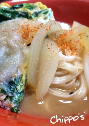 ニラ玉リメイク！玉ねぎにゅうめん-レシピのメイン写真