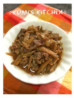 牛肉とゴボウと生姜の甘辛炒め-レシピのメイン写真