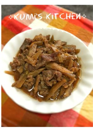 牛肉とゴボウと生姜の甘辛炒め-レシピのメイン写真
