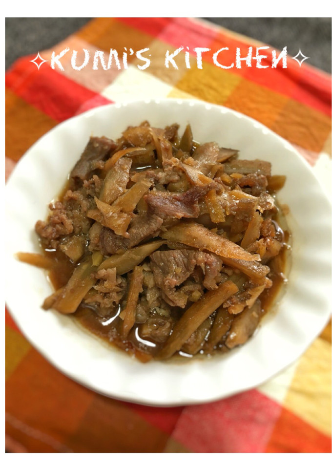 牛肉とゴボウと生姜の甘辛炒め-レシピのメイン写真