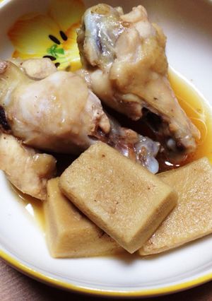 フライパンde手羽元と高野豆腐の煮物♪-レシピのメイン写真