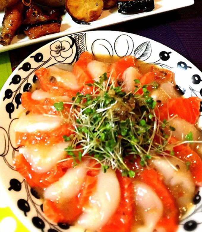 サーモンとホタテのカルパッチョ☆ by sou☆saraママ 【クックパッド