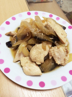 ヘルシー!なすと鶏むね肉の生姜焼き-レシピのメイン写真