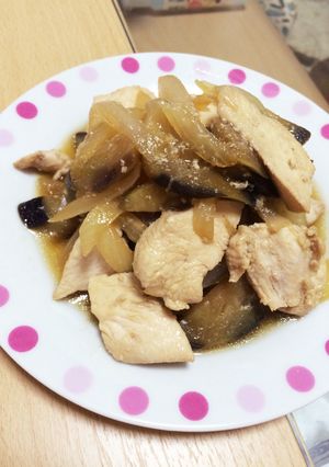 ヘルシー！なすと鶏むね肉の生姜焼き-レシピのメイン写真