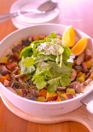 秋色野菜のパエリア風炊き込みご飯-レシピのメイン写真