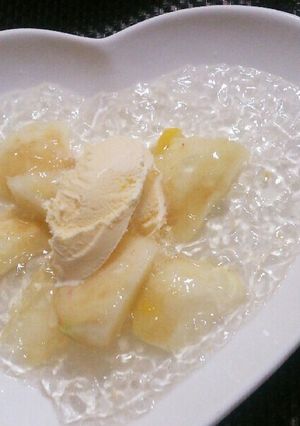 桃とゼリーとアイスのアレンジ-レシピのメイン写真