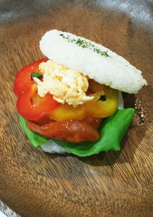 鶏の甘酢ソース★ライスバーガー-レシピのメイン写真