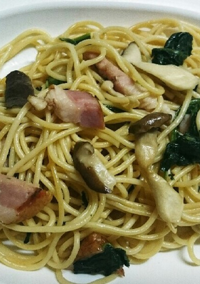 簡単☆キノコとほうれん草のスパゲティ-レシピのメイン写真