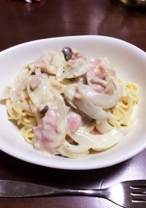 きのこクリームスパゲッティ-レシピのメイン写真