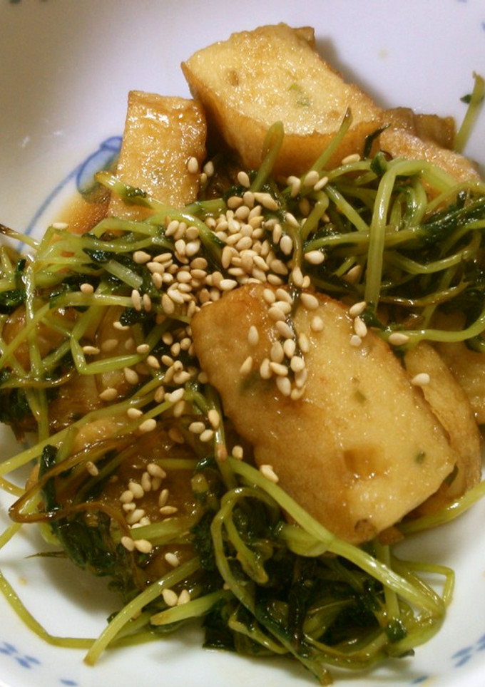 簡単！ 豆苗と さつま揚げの 胡麻油炒め-レシピのメイン写真