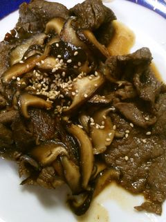 簡単!おかず 牛肉と 椎茸の 甘辛炒め!-レシピのメイン写真