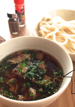 黒七味香る 豚だし生姜つけうどん-レシピのメイン写真