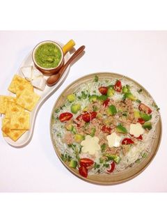☆野菜でアレンジそうめん 麺つゆ+牛乳☆-レシピのメイン写真