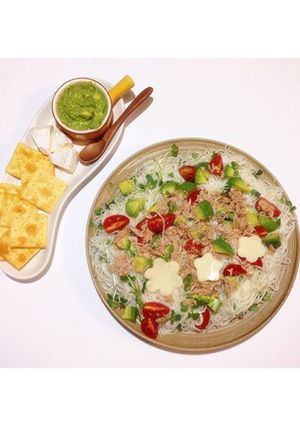 ☆野菜でアレンジそうめん 麺つゆ＋牛乳☆-レシピのメイン写真