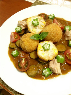 シーチキン入りライスボールの夏野菜カレー-レシピのメイン写真