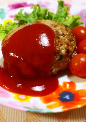 キャベツとピーマン入りハンバーグ♪-レシピのメイン写真