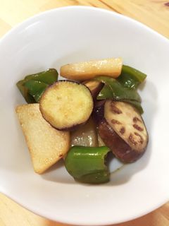ナスとピーマンと長芋のポン酢炒め-レシピのメイン写真
