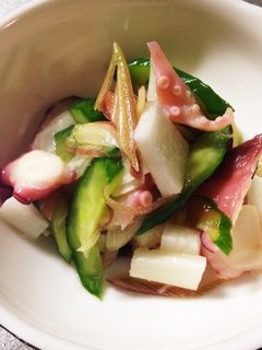 タコと山芋胡瓜の酢の物-レシピのメイン写真