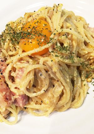 ☆乳製品不使用！酒粕豆乳カルボナーラ☆-レシピのメイン写真