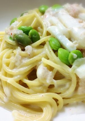 カニ缶で☆ささっとクリームスパゲッティ-レシピのメイン写真