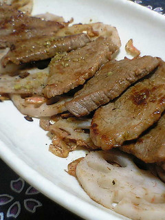 焼肉&レンコンのわさび醤油風味-レシピのメイン写真