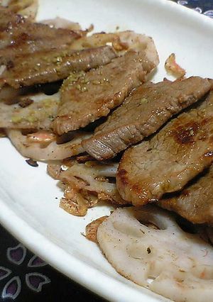 焼肉＆レンコンのわさび醤油風味-レシピのメイン写真