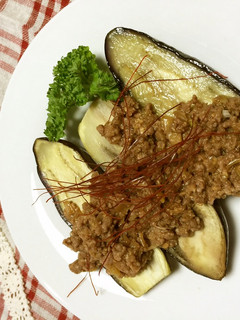 ❀焼きナスの✿ピリ辛肉味噌のせ❀-レシピのメイン写真