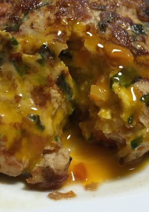ニラ1束！とりつくね風ハンバーグ-レシピのメイン写真