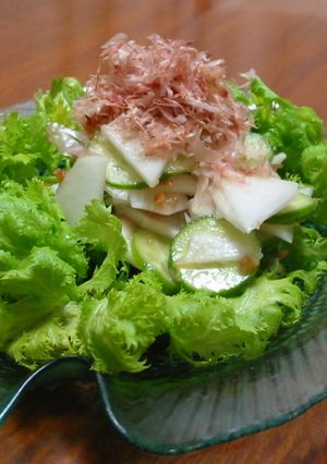 カブとわさび菜のサラダ　　梅ドレッシング-レシピのメイン写真