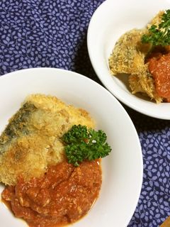 ✿秋刀魚フライ❀トマトチーズソースがけ✿-レシピのメイン写真