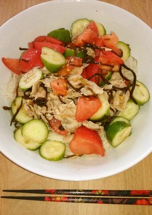 夏に豪快!!さっぱりぶっかけそうめん-レシピのメイン写真