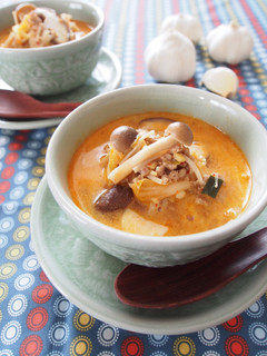 きのこたっぷりチゲ風スープ ごま風味-レシピのメイン写真