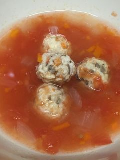 離乳食後期 ミニ鶏団子のトマトスープ-レシピのメイン写真