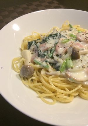 ベーコンとほうれん草クリームパスタ-レシピのメイン写真